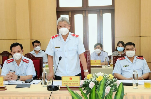 Chánh Thanh tra Bộ Nội vụ Nguyễn Mạnh Khương phát biểu tại buổi công bố quyết định thanh tra. (Nguồn: Bộ Nội vụ) Thanh tra việc quản lý biên chế, bổ nhiệm công chức tại tỉnh Thái Bình ảnh 1