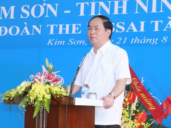 Chủ tịch nước tham dự lễ khánh thành trường học tại Ninh Bình ảnh 1