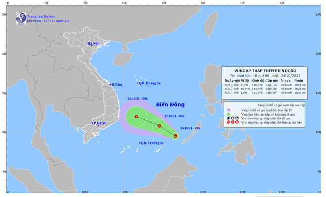 Xuất hiện vùng áp thấp trên Biển Đông, dự báo có thể mạnh lên ảnh 1