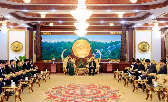 Lãnh đạo Lào tiếp Đoàn đại biểu cấp cao Đảng, Nhà nước Việt Nam ảnh 4