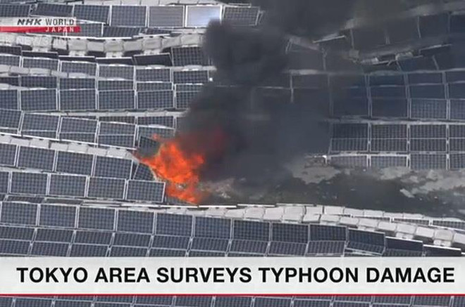 Cháy nhà máy điện Mặt Trời lớn nhất Nhật Bản ở tỉnh Chiba ảnh 1