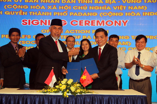 Bà Rịa-Vũng Tàu ký kết hợp tác với thành phố Padang của Indonesia ảnh 1