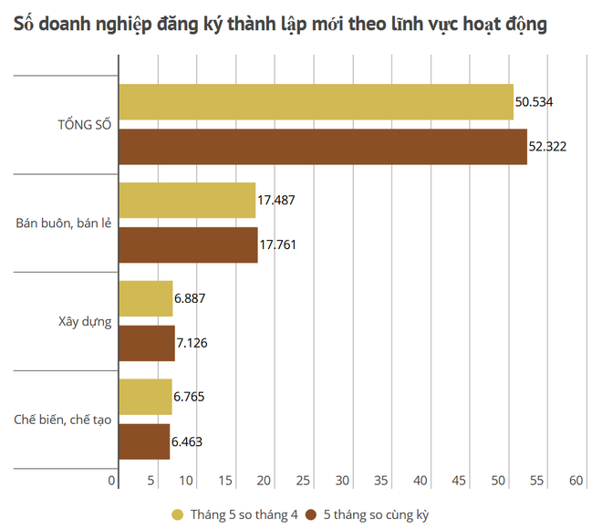 Tháng Năm: Doanh nghiệp thành lập mới giảm cả về lượng và vốn ảnh 2