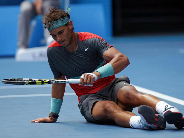 Nadal đã phải trải qua trận đấu vô cùng khó nhọc. (Nguồn: AP) Australian Open 2014: Nadal nhọc nhằn vượt ải Nishikori ảnh 1