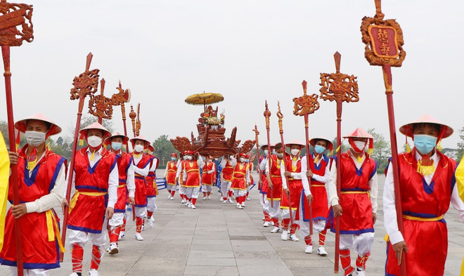 Đặc sắc Lễ rước kiệu về Đền Hùng của các xã, phường vùng ven di tích ảnh 1