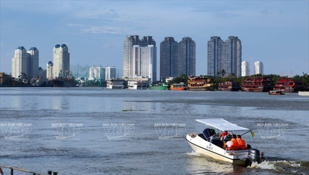 Bến Bạch Đằng. (Ảnh: Báo ảnh Việt Nam/Vietnam+) TP.HCM dừng hoạt động cầu tàu số 2 bến Bạch Đằng đi Cần Giờ, Vũng Tàu ảnh 1
