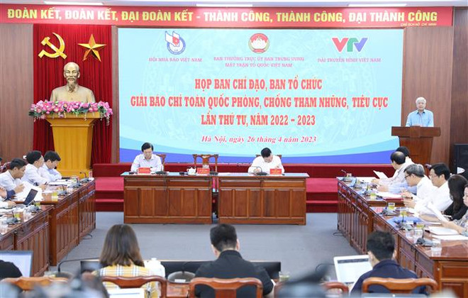 Quang cảnh cuộc họp. (Ảnh: Minh Đức/TTXVN) Giải báo chí phòng chống tham nhũng, tiêu cực có nhiều điểm mới ảnh 2