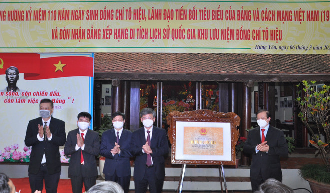 Hưng Yên: Đón bằng công nhận di tích QG Khu lưu niệm đồng chí Tô Hiệu ảnh 1