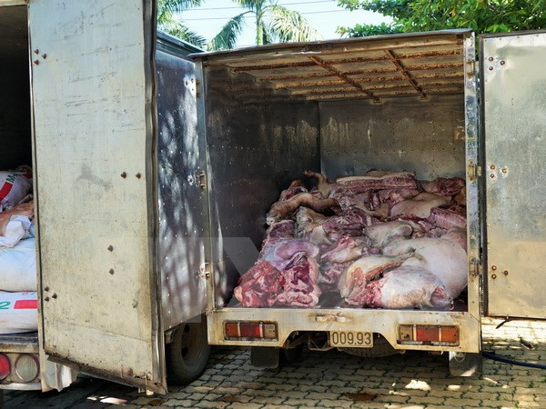 Bắt xe tải chở 300kg thịt lợn không có giấy chứng nhận kiểm dịch ảnh 1