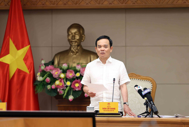 Phó Thủ tướng Trần Lưu Quang chủ trì họp triển khai Đề án 1 triệu ha lúa chuyên canh vùng Đồng bằng sông Cửu Long. (Ảnh: An Đăng/ TTXVN) TTXVN_1707tranluuquang2.jpg