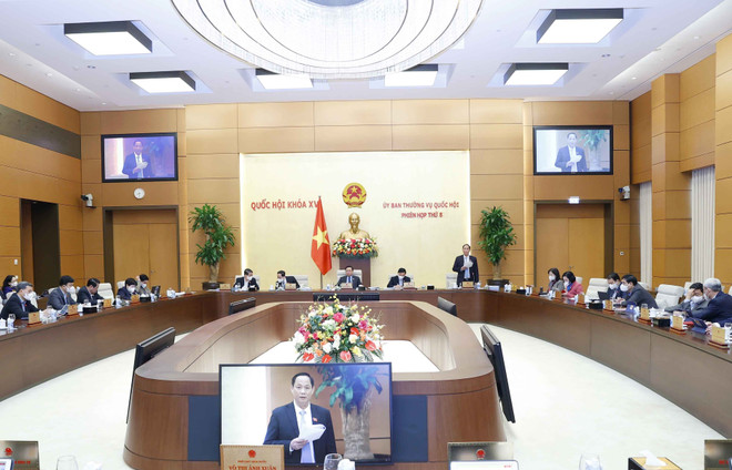 Quang cảnh phiên họp. (Ảnh: Doãn Tấn/TTXVN) UBTV Quốc hội: Thực hiện chính sách, pháp luật về công tác quy hoạch ảnh 1