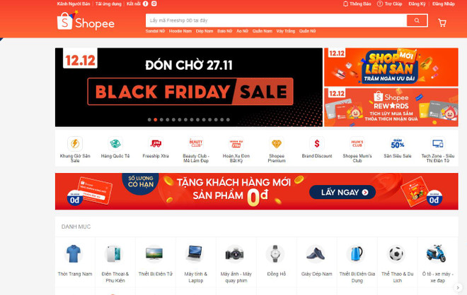 Trang mua sắm trực tuyến Shopee. (Ảnh chụp màn hình) Kết nối chuỗi sản xuất: Động lực tăng trưởng mới của doanh nghiệp ảnh 3