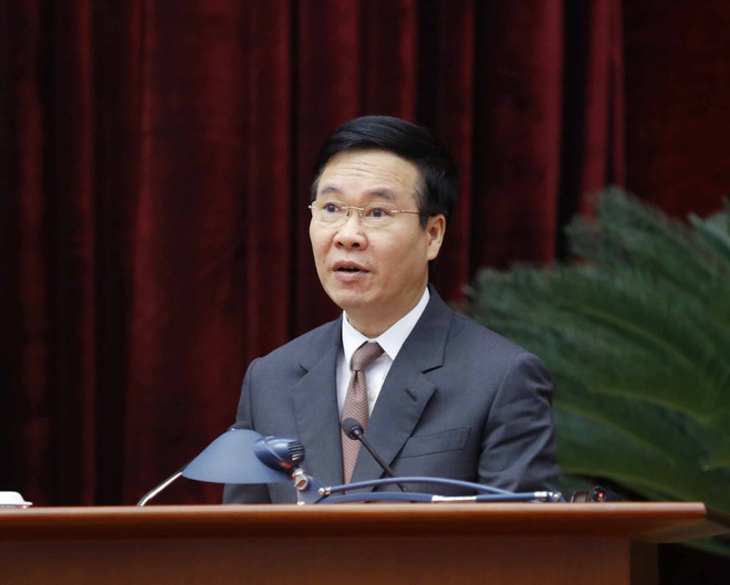 Ông Võ Văn Thưởng, Ủy viên Bộ Chính trị, Thường trực Ban Bí thư, phát biểu chỉ đạo hội nghị. (Ảnh: Phương Hoa/TTXVN) Đồng bộ kiểm tra và giám sát, chú trọng lĩnh vực dễ nảy sinh vi phạm ảnh 2
