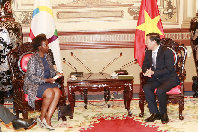 Lãnh đạo TP Hồ Chí Minh tiếp Tổng Thư ký Tổ chức Quốc tế Pháp ngữ ảnh 1