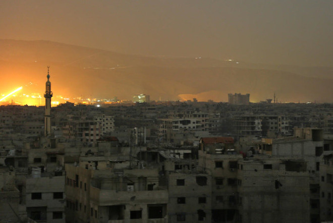 Hình ảnh một vụ tấn công của Israel. (Nguồn: AFP) Israel tấn công tên lửa nhằm vào Syria, nhiều binh sỹ thiệt mạng ảnh 1