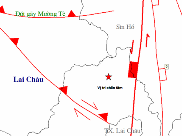 Trận động đất có độ lớn 3,4 độ Richter xảy ra tại khu vực huyện Mường Tè, tỉnh Lai Châu. (Ảnh: Viện Vật lý địa cầu) Lại xảy ra động đất 3,4 độ Richter tại khu vực Mường Tè-Lai Châu ảnh 1