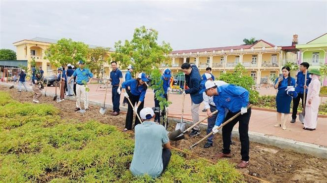 Đoàn Thanh niên TTXVN triển khai “Triệu cây xanh" tại Hải Dương ảnh 1