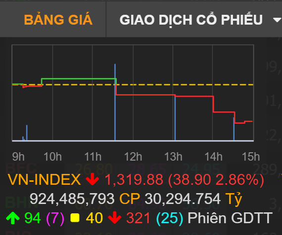 VN-Index lao dốc mất gần 39 điểm trong tình trạng HoSE nghẽn lệnh ảnh 2
