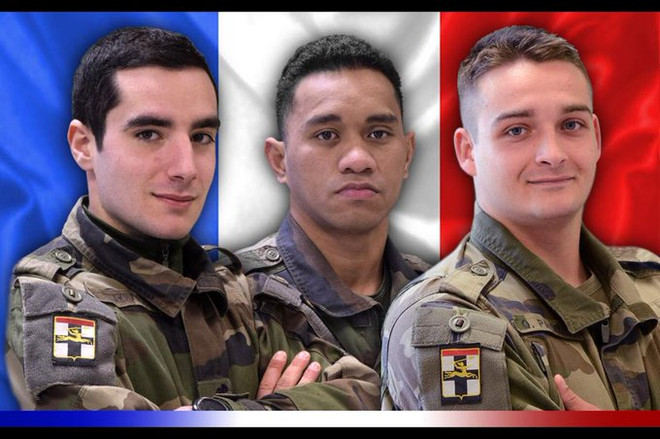 Ba binh sỹ Pháp bị nhóm GSIM sát hại. (Nguồn: france24.com) Mali: Nhóm thánh chiến GSIM thừa nhận sát hại 3 binh sỹ Pháp ảnh 1