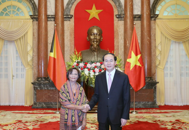 Chủ tịch nước Trần Đại Quang tiếp các Đại sứ trình Quốc thư ảnh 3