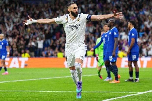 Benzema giúp Real đánh bại Chelsea. (Nguồn: Getty Images) Kết quả chi tiết lượt đi vòng tứ kết Champions League 2022-23 ảnh 2