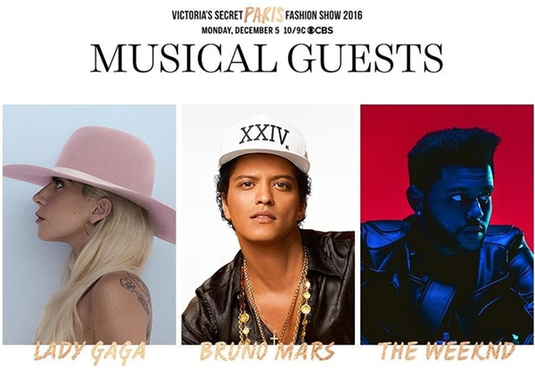 Từ trái qua: Lady Gaga, Bruno Mars và The Weeknd Dàn chân dài hùng hậu "tái xuất" trong Victoria's Secret 2016 ảnh 19
