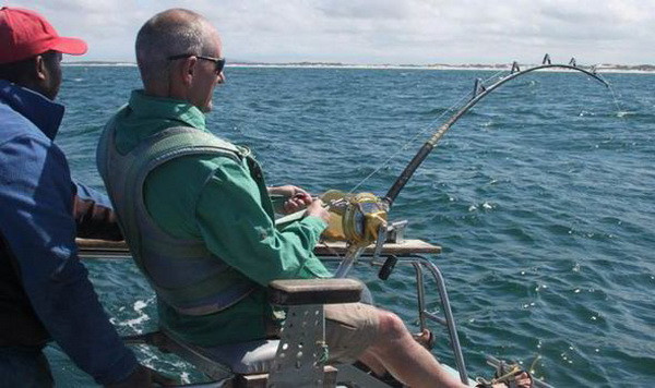 Phát hoảng khi câu được một con cá mập trắng khổng lồ ảnh 2