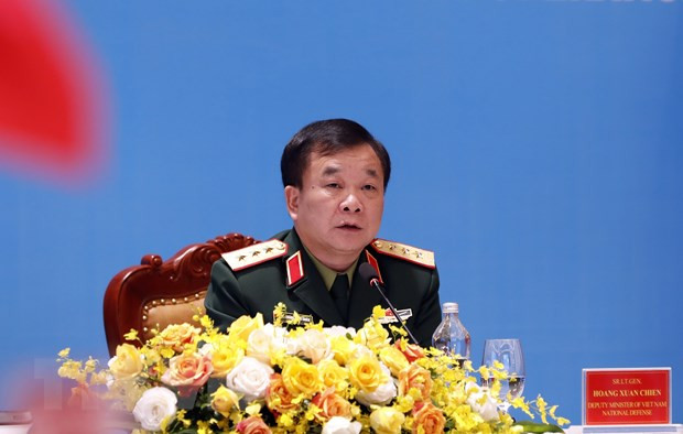 Thượng tướng Hoàng Xuân Chiến, Ủy viên Trung ương Đảng, Thứ trưởng Bộ Quốc phòng. (Ảnh: Dương Giang/TTXVN) Chủ động, sáng tạo trong hội nhập quốc tế và đối ngoại quốc phòng ảnh 1