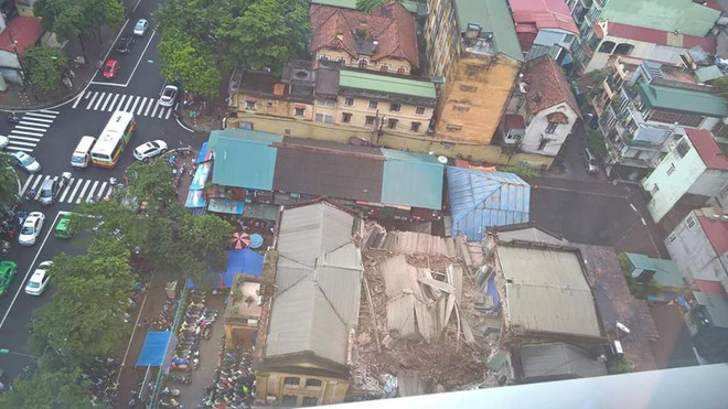 [Video] Vụ sập nhà kinh hoàng ở Thủ đô Hà Nội nhìn từ trên cao ảnh 1