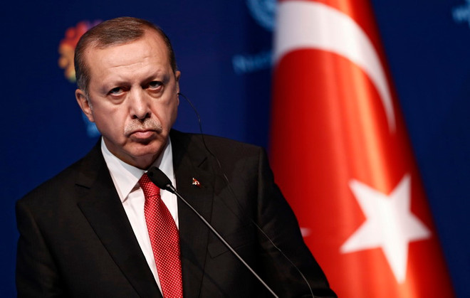 Tổng thống Thổ Nhĩ Kỳ Tayyip Erdogan. (Nguồn: EPA/TTXVN) Thổ Nhĩ Kỳ "thanh lọc" hàng trăm sỹ quan và binh sỹ hải quân ảnh 1