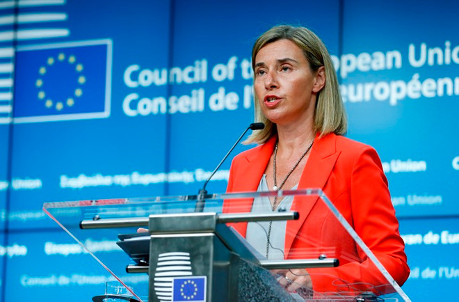 Cao ủy EU phụ trách chính sách an ninh và đối ngoại Federica Mogherini. (Nguồn: THX/TTXVN) Các quốc gia thành viên EU chia rẽ trong chính sách quốc phòng ảnh 1