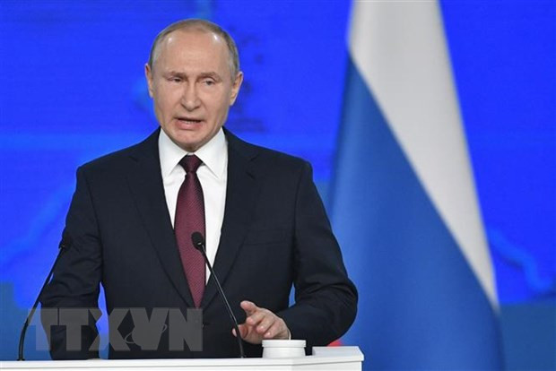 Tổng thống Nga Vladimir Putin. (Ảnh: AFP/TTXVN) Nga ban hành luật về hành vi thông tin sai lệch với cơ quan chính phủ ảnh 1