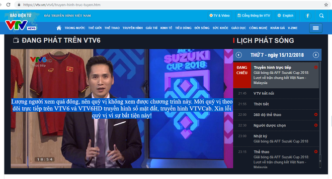 VTV6 nghẽn mạng khi trực tuyến trận Việt Nam-Malaysia ảnh 1