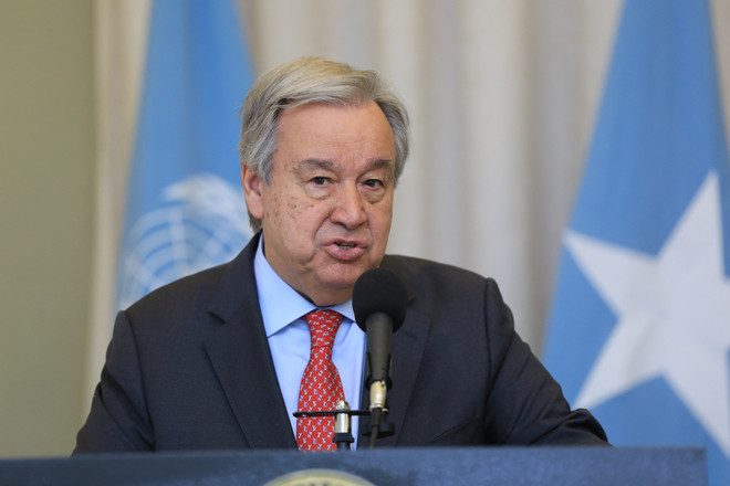 Tổng Thư ký Liên hợp quốc Antonio Guterres. (Ảnh: AFP/TTXVN) LHQ đề xuất phương án giải quyết thỏa thuận ngũ cốc Biển Đen ảnh 1
