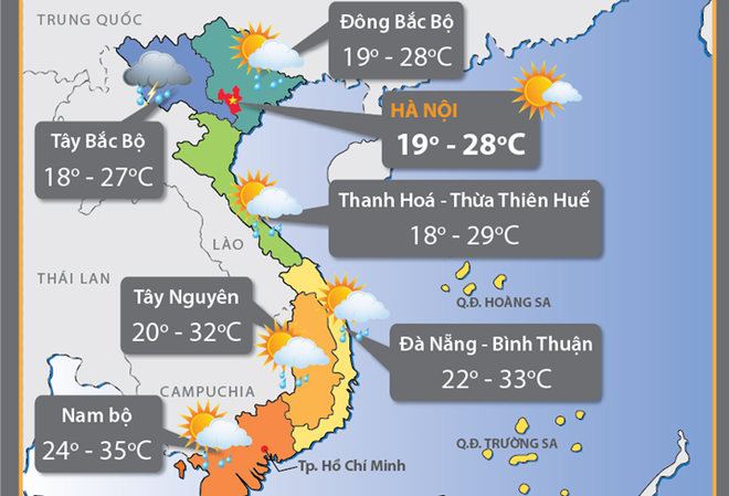(Nguồn: TTXVN) Các tỉnh Bắc Bộ và Trung Bộ thời tiết mát mẻ, rải rác có mưa dông ảnh 1