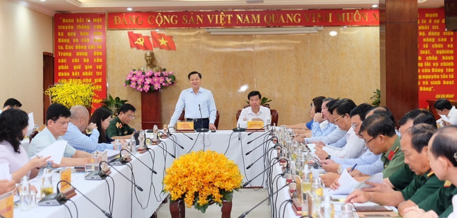 Phó Thủ tướng Lê Minh Khái phát biểu tại buổi làm việc với lãnh đạo tỉnh Bình Phước. (Ảnh: Sỹ Tuyên/TTXVN) Phó Thủ tướng: Bình Phước cần đẩy nhanh giải ngân vốn đầu tư công ảnh 2