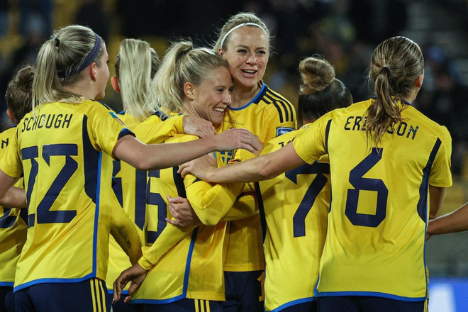 Đội tuyển Nữ Thụy Điển giành vé vào vòng 1/8 World Cup Nữ 2023. (Nguồn: AFP) Thắng đậm Italy 5-0, Thụy Điển hiên ngang vào vòng 1/8 World Cup Nữ ảnh 1
