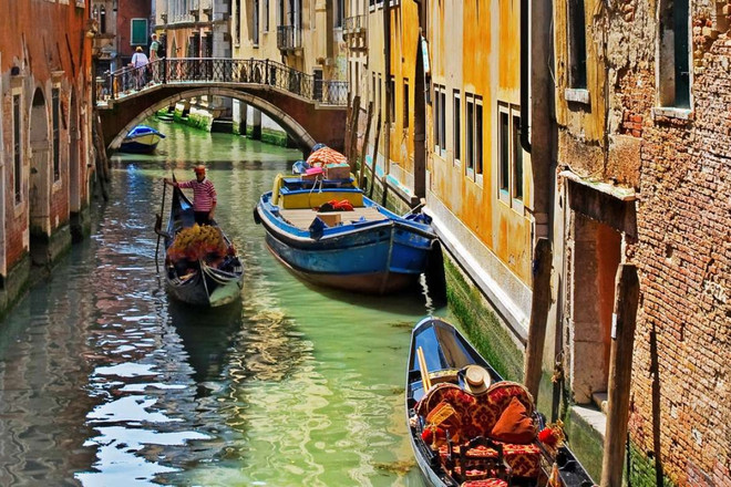 Người chèo thuyền gondola ở Venice chung tay làm sạch lòng kênh ảnh 1