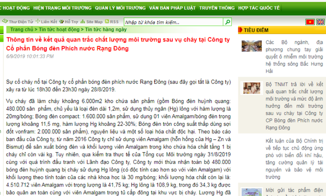 Sau khi biến mất, kết quả quan trắc Rạng Đông trở lại web Bộ TN-MT ảnh 2