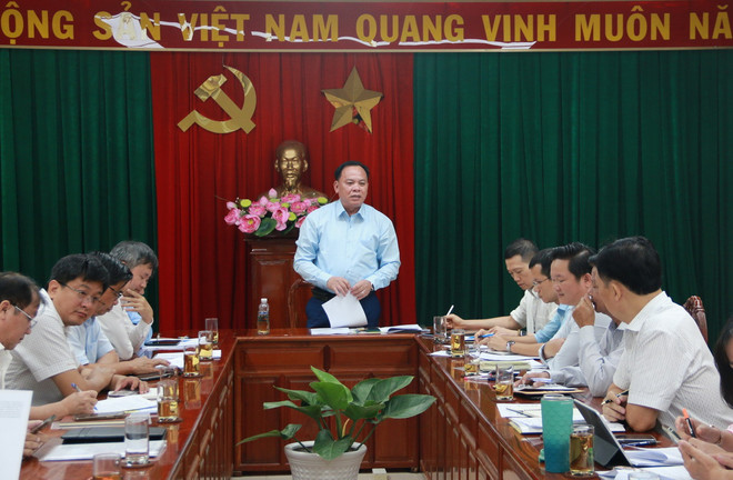 Quyền Chủ tịch Ủy ban Nhân dân tỉnh Đồng Nai Võ Tấn Đức phát biểu tại buổi làm việc. (Ảnh: Công Phong/ TTXVN) TTXVN_1605bienhoa.jpg