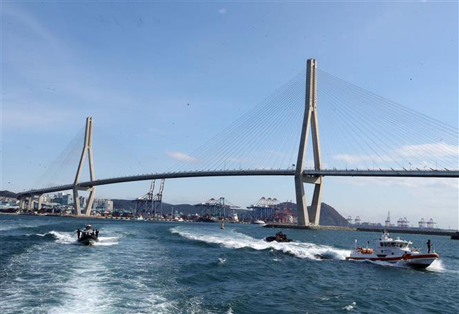 Cảng quốc tế Busan. (Ảnh: Thống Nhất/TTXVN) ASEAN-Hàn Quốc thành lập cơ quan xúc tiến hợp tác công nghiệp ảnh 1