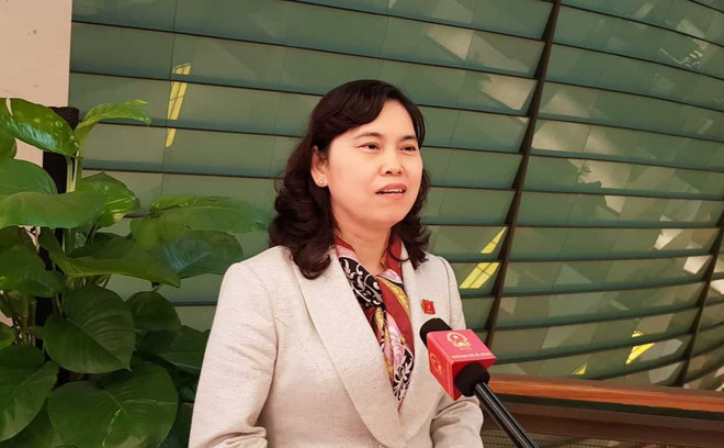 Nữ đại biểu Trần Thị Hằng, Phó Trưởng đoàn đại biểu Quốc hội tỉnh Bắc Ninh. (Ảnh: PV/Vietnam+) Kỳ họp thứ 8: Khối lượng công việc ‘nặng’ về lập pháp nhưng hiệu quả ảnh 1