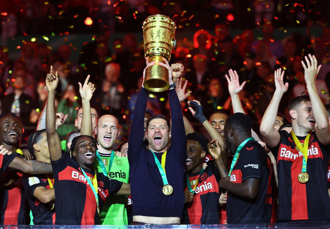 Bayer Leverkusen giành Cúp Quốc gia, hoàn tất cú đúp danh hiệu ở mùa này. (Nguồn: Reuters) leverkusen_2605.jpg