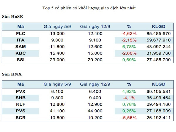 Top 5 mã chứng khoán giao dịch mạnh nhất trong tuần ảnh 2