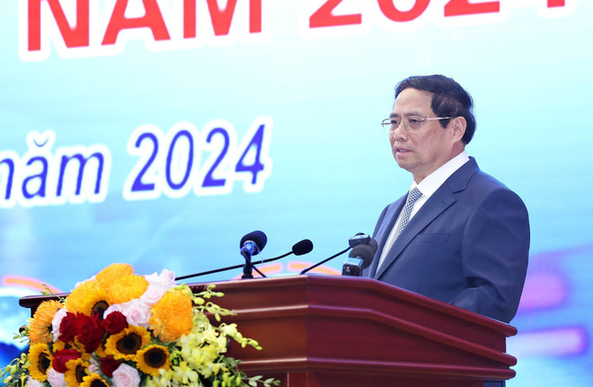 Thủ tướng Phạm Minh Chính phát biểu. (Ảnh: Dương Giang/TTXVN) TTXVN_2104Thutuong22.jpg