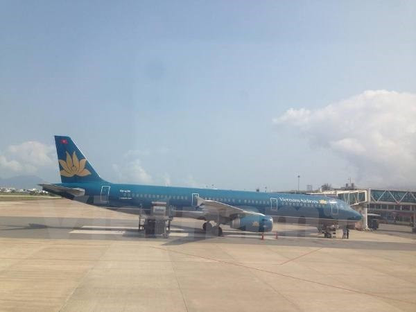 Máy bay củaVietnam Airlines. (Ảnh: Việt Hùng/Vietnam+) Vietnam Airlines mở đường bay Đà Nẵng-Bangkok từ ngày 26/6 ảnh 1