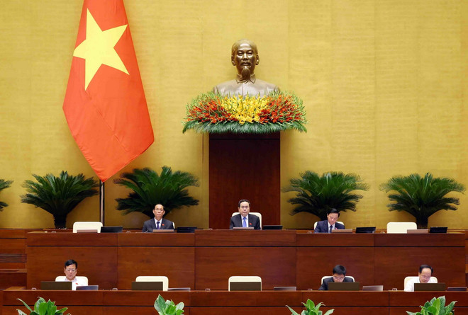 Chủ tịch Quốc hội Trần Thanh Mẫn tham dự phiên họp sáng 21/5 . (Ảnh: Phạm Kiên/TTXVN) ttxvn_tran thanh man (2).jpg
