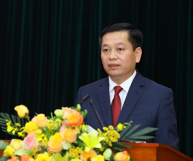 Bí thư Đảng ủy Khối Doanh nghiệp Trung ương Nguyễn Long Hải. (Ảnh: Nguyễn Điệp/TTXVN) Các doanh nghiệp nhà nước tập trung triển khai kết quả Hội nghị TW4 ảnh 2