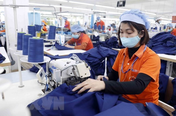 May hàng xuất khẩu sang thị trường Nhật Bản. (Ảnh: Trần Việt/TTXVN) Tháo gỡ khó khăn cho các doanh nghiệp để ứng phó với dịch COVID-19 ảnh 1