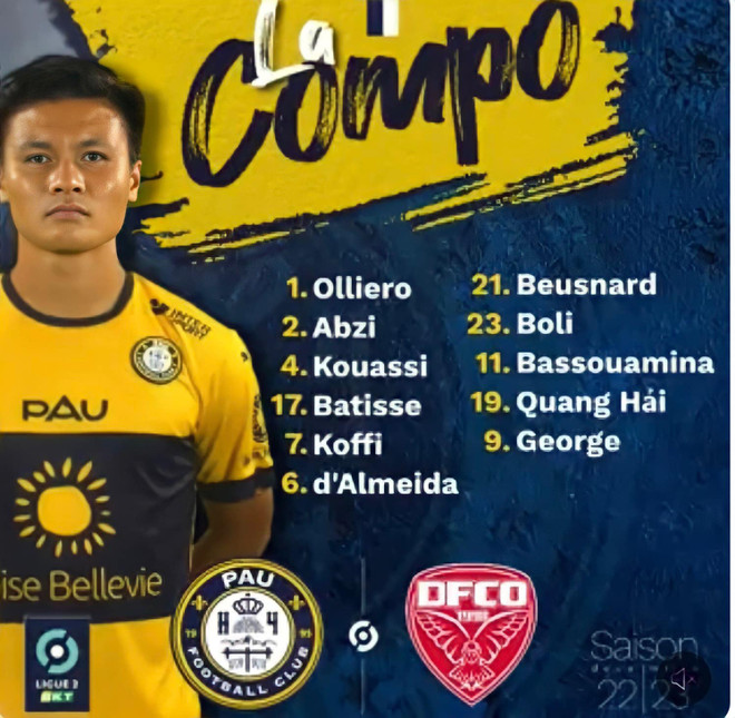 Nguyễn Quang Hải đá chính trong trận đầu của Pau FC trên sân nhà ảnh 1